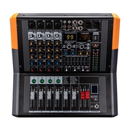 BOMGE BAP-8 8/6/4 Channel Audio Mixer สำหรับสตรีมมิ่ง DJ Mixer การ์ดเสียงเสียงพร้อมเครื่องขยายเสียง 