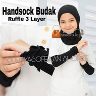 [ Ruffle 3 Layer ] Handsock Budak Moscrepe Ironless / Handsock Budak Murah