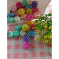 MAWAR New 02 Acrylic Rose Beads Soft 2.5 cm Pastel Rose Beads Rose Flower Beads DIY Craft Materials