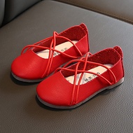 Toddler Girls Shoes Bandage Red White Girls Flats Soft Leather Ballet Shoes Children Sneakers Gymnastic Shoes For Kids