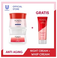 Paket Super Hemat PONDS Age Miracle Whip Cream 50G + Night Cream 50G + Facial Foam 100g Size Besar S