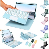 For iPad 10th generation 10.9 inch 2022 Bluetooth Wireless Detachable Keyboard Keyboard Case Stand Leather Cover + Mouse