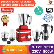 MG0014 SURUCHI ELANTRA 5 JAR  MIXER GRINDER WITH 3 STAINLESS STEEL JARS 1 POLYCARBONATE JUICER WITH 