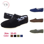 Toms Thomas Shoes Canvas Shoes Pure Color Flat Casual Couple kasut loafer Toms Shoes Slip on Shoes