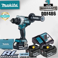 [การอนุญาตของแท้]Makita DDF486 สว่านไฟฟ้าผลกระทบสว่าน 18v แบตเตอรี่ลิเธียม 6.0Ah Brushless อุตสาหกรร