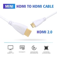 Mini HDMI To HDMI Cable HDMI 2.0 Standards 18gbps Bandwidth For Multimedia Speaker Tv Box 1.4v 30cm 50cm 1m 1.5m 2m 3m 5m White