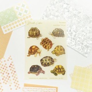 【陸龜先生】水彩插畫 和紙貼紙 手帳 爬蟲 自然