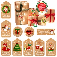 2023 Kraft Paper Christmas Tag Packaging Bag Gift Box Christmas Decoration Tag Blessing Card