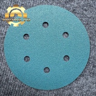 Blue-film ziconia round-rough sandpaper 6" (150mm) 6 holes P60-P600