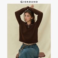GIORDANO ผู้หญิง เสื้อสเวตเตอร์ Stitch Edge Shawl Collar Retro Sweaters Toggle Buttons เสื้อสเวตเตอ
