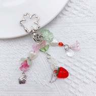 GANTUNGAN Keychain Beads Strawberry Bag Keychain Strawberry Beads Keychain Cute Bag Accessories