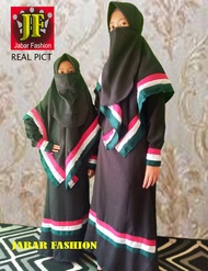 GAMIS PALESTINA ANAK SET HIJAB SEGI EMPAT ( BONUS CADAR ) / UNTUK 9, 10, 11, 12 th / GAMIS SYAR'I / 