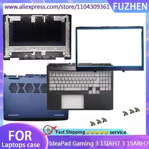 For Ideapad Gaming 3 15IAH7 ARH7 2022 LCD Rear Cover/Front Frame/Palm Pad/Bottom Cover Black Top Cov