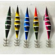 MATA Squid Bait Made of Wood with 3-tiered hook (size 3.5)
