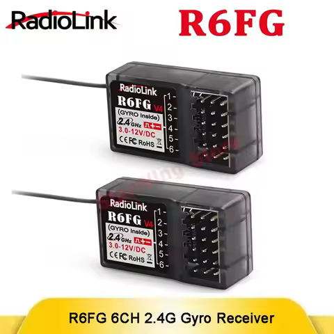 Radiolink R6FG 6CH 2.4G Gyro Receiver with HV Support, Long Range for RC Car Boat and RC4GS V2 RC6GS