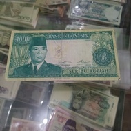 uang kuno indonesia 1000 soekarno 1960 asli BI bekas edar