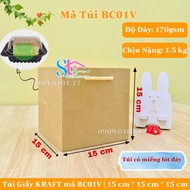 Combo 100 Túi giấy kraft có quai cao cấp nhật bản Túi giấy xi măng bảo vệ môi trường túi kraft đựng
