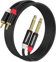 HOSONGIN RCA to 1/4" Cable 25 Feet, Dual 1/4 inch TS to Dual RCA Gold Plated Heavy Duty Stereo Audio