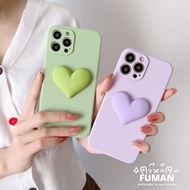 Soft Case TPU Motif Hati 3D Warna Polos Untuk iPhone 8 7 6 6s Plus 5