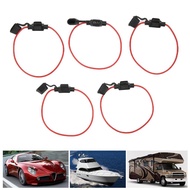 Inline Fuse Holder Moistureproof Dustproof 5Pcs 12V 30A for Boat RV Car