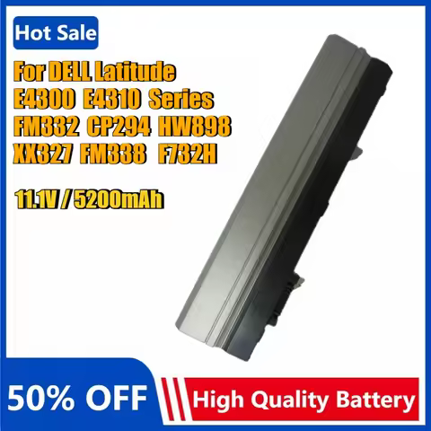5200mAh Replacement Laptop Battery for Dell Latitude E4300 E4310 312-0823 FM332 WJ386 XX327 XX337 HW