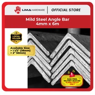 6M Angle Bar, Bar Angle Besi 4mm x 1 1/2" | 2"