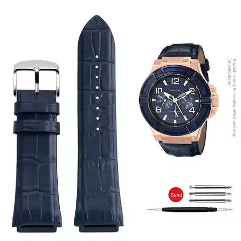22mm Genuine Leather Watch Strap men's wristband for GUESS W0247G3 W0040G3 W0040G7 Series watch band