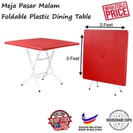 Meja Pasar Malam 3x3/ Foldable Plastic Dining Table 3’' x 3’ Meja Lipat/ Meja Plastik 3 x 3/Plastic 