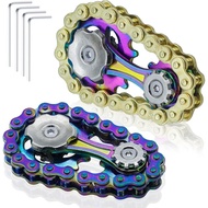 2 PACK Metal Bike Chain Fidget Spinners Toys for Adults & Teens & Kids - Cool Gadgets Office Desk To