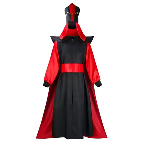 ✣✤✥Jafar Costume Adult Men Arabian Villain Jafar Cosplay Uniform Outfits with Hat Outfit for Hallowe