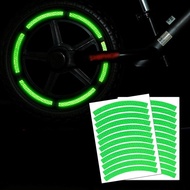 1Pc Pack Cycling Fluorescent Bike Reflective Stickers / Motorcycle Bike Body Rim Wheel Stripe Tape / Safety Decor Sticker Bike Accessories