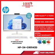 HP-24-CR0142D-AMDRYZEN3-7320U,8GBR5,512GBSSD,AMDRADEON,23.8"FHD,W1164,3YRS,WLKB+MSE