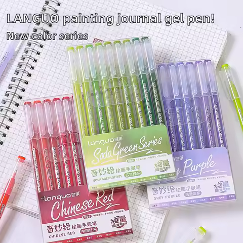 LANGUO 45/9 PCS Morandi Gel Pen Diary Scrapbook Painting DIY Gel Pen Set Coloring Book Drawing Doodl