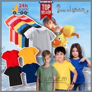 [100% COTTON Plain t-shirts]👕KIDS BOY/GIRL TSHIRT KOSONG BUDAK t-shirt solid kanak kanak