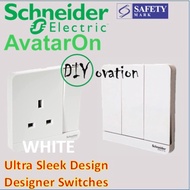 [Designer Switch] Schneider AvatarON White switches and Socket/ Piano White/ Glossy finishing