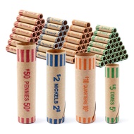 Heavy Duty 512 Pcs Preformed Coin Wrappers Rolls Fits Quarters Pennies Nickels Dimes Paper Coins Sto