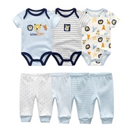 Kiddiezoom 7 piece fashion cartoon boy and girl cotton skin friendly fabric baby clothing set for 0-