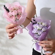 NIUYOIU Rose Soap Flowers, 7 Heads Artificial Soap Flower Bouquet, Fashion Mini Simulation Rose Flow