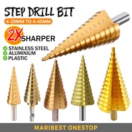 Step Drill Bit Mata Drill Besi Tebuk Lubang Hole Drill Bit Cone Drill Hex Shank Hole Cutter Titanium