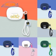 for Baseus Bass BC1 Open-Ear Case Cartoon Frog Cute Cat Lanyard Silicone Soft Case Suitable for Base