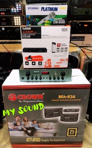 Crown/Konzert Speaker and Amplifier with Platinum Karaoke Player ks-5 and Wired Microphone [PLEASE T