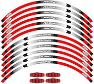 PUXINGPING- Motorcycle Wheel Sticker Stripe Reflective Waterproof Wheel Rim Sticker 12 Stripes For Yamaha XSR700 XSR900 (Color : RED)