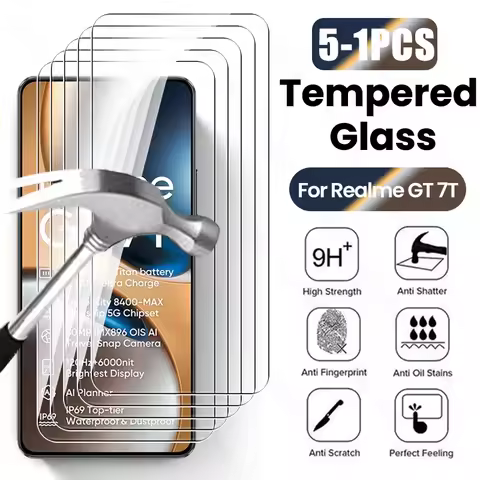 RealmeGT7T Case 5-1Pcs 9H Screen Protectors For Realme GT 7T Realmi 7 T T7 GT7T GT7 5G Clear Crystal