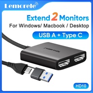 Lemorele Hdmi Splitter Type C To Dual Hdmi Adapter Hdmi Extender Dual Monitor Docking Station