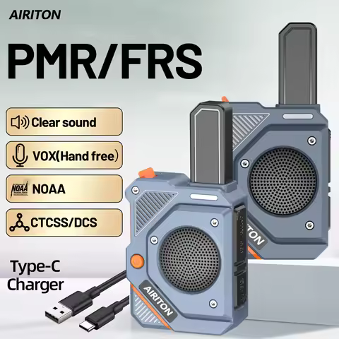 2PCS AIRITON AI-168 Mini Walkie Talkie Only PMR 446MHz Portable Long Standby Type-C Charger Ham Radi