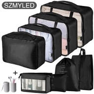 9pcs Travel Storage Bag Set Foldable Zipper Design Packing Bags Kit Organiser For Travel Vacation Ca