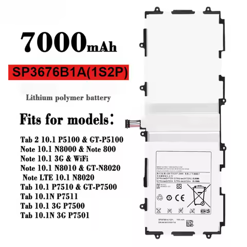 Tablet Battery SP3676B1A(1S2P) For Samsung Galaxy Note 10.1 8 Pro 12.2 N8000 N8010 N8020 P7500 P7510