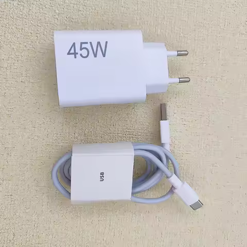 For Xiaomi 45W EU Charger Turbo Fast Charge Adapter 6A 2M 1.5M Type C Cable for Redmi Note 14 Pro Pa