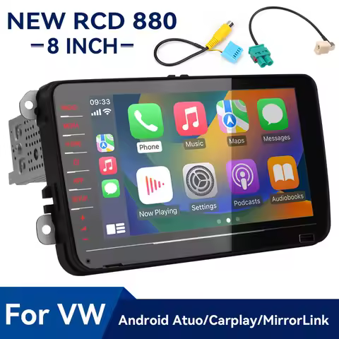 RCD880 Pro 2.0 Carplay Car Radio 8 inch Full Touch Screen Android Auto Multi-player for VW Golf 5 6 