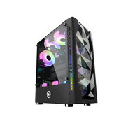 Inplay Meteor 03 Mid Tower PC Case Tempered Glass Gaming Computer Case ATX Desktop Case Black/White